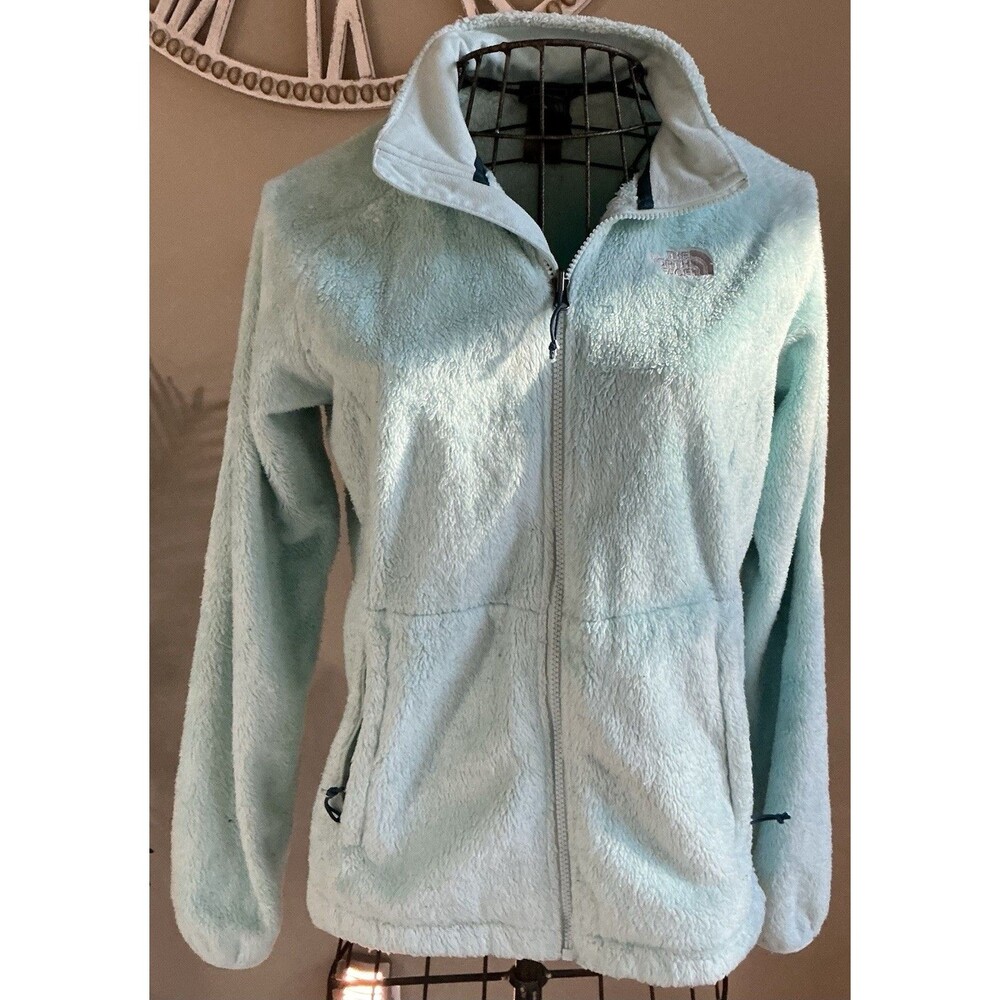 The North Face Women's Light Mint Green Fleece Jacket size medium.
